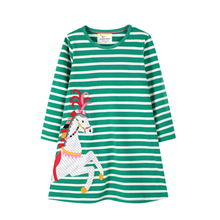 Jumping Meters Stripe Princess Long Sleeve Dress for Autumn Spring Kids Cotton Clothes Kids Girls Dresses 2024 - buy cheap