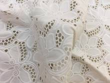 1 yard off white cotton eyelet lace fabric with scalloped selvedge cotton embroidered lace fabric 2024 - buy cheap