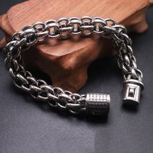 Solid 925 Sterling Silver Bracelet 12.5mm Rolo Link Chain Bracelet 8.26" L For Man 2024 - buy cheap