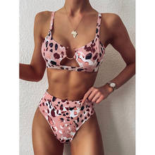 Sexy Leopard Print Bikini Swimsuit Female 2 Piece Set Swimming Suit For Women 2024 - buy cheap