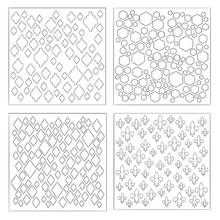 8*8 inch Rhombus Backgrounds Plastic Stencils for Scrapbooking Decorative Embossing Diy Paper Card Craft Templates Drawing Sheet 2024 - buy cheap