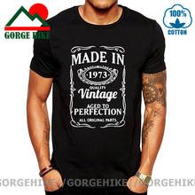GorgeHike Made In 1973 T-Shirt Born in 1973 48rd Year Birthday Aged to Perfection Present Vintage Funny Mens Gift Men's Top Tees 2024 - buy cheap