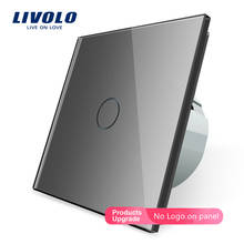 Livolo-Interruptor táctil de pared estándar europeo, cristal blanco de lujo, y 1 1 entrada vía, CA 220-250 C701-11/2/3/5 2024 - compra barato