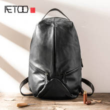 AETOO Backpack, men's leather personality leisure travel bag, fashion trend men's backpack 2024 - buy cheap