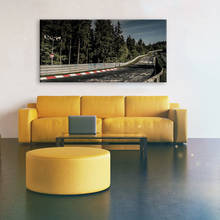 Nurburgring rally road carro esportivo trilho paisagem arte da parede cartaz fotos de pintura em tela impressa 1 peça sala de estar decoração de casa 2024 - compre barato