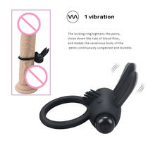 Anillo vibrador de conejo retardante de eyaculación anillo de pene vibrador estimulador del clítoris Anillo del silicona para el pene juguetes sexuales para hombres Cockring 2024 - compra barato