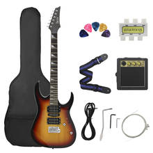 M MBAT-Kit de guitarra eléctrica de alta calidad, 24 trastes, 6 cuerdas, con bolsa para piezas de guitarra, púas, amplificador, sintonizador de correa, accesorios 2024 - compra barato