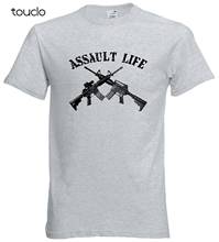 Camiseta de moda de estilo veraniego, camiseta de asalto de la vida M4, camiseta M16 Molon Labe AR 15, camiseta de parche moral 2024 - compra barato