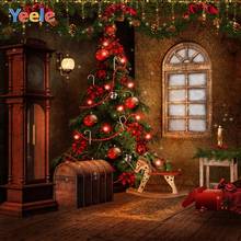 Yeele Рождественский фон винтажный камин дерево носок окно комната Ретро фотография фон виниловый для фотостудии 2024 - купить недорого