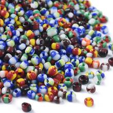 8/0 cuentas de vidrio de colores opacos, cuentas de semillas redondas para la fabricación de joyas, colores mezclados 2,5 ~ 3x2 ~ 3mm, agujero: 0,8mm alrededor de 1600 uds/50g 2024 - compra barato