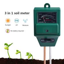 Probador de PH del suelo 3 en 1 para jardín, medidor de intensidad de luz y humedad, herramienta de prueba 2024 - compra barato