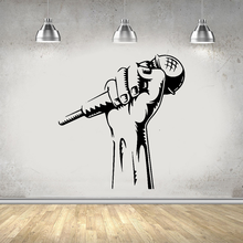 Carved Microphone Music Removable Pvc Wall Stickers Decor Living Room Bedroom Mural Poster Teenage Gift A514 2024 - buy cheap