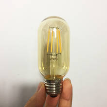 Vintage Squirrel Cages E27 Edison Style Light Gold Glass Bulb 110V 120V Dimmable 4W 2700K Gold Coating T45 Filament Bulb 2024 - buy cheap