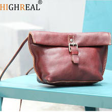 HIGHREAL Brand Genuine Leather Women Messenger Bag High Quality Cow Leather Small Crossbody Shell Bag Mini Fashion Shoulder Bag 2024 - buy cheap