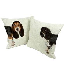 Almohadas decorativas para el hogar, asiento de coche, bichón, Labrador, siberiano, Husky, Basset, Galgo, Schnauzer, funda de cojín de marca 2024 - compra barato