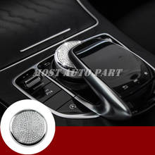 Adesivo de decoração automotiva com botão multimídia, estilo strass, acessórios de decoração para benz e class w213 2000-2007 2024 - compre barato