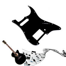 Pickguard de guitarra preta de 3 camadas, para fender stratocaster, hs, único, cordão, humfortra 2024 - compre barato