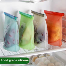 Saco de armazenamento de geladeira auto-vedante, saco de armazenamento de cozinha, silicone reutilizável à vácuo, embalagem de preservação de alimentos, armazenamento de leite e frutas 2024 - compre barato