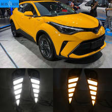 Farol automotivo de led drl, para toyota cabeça 2020 2021, sinalização amarela, luz diurna para neblina 2024 - compre barato