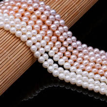 Cuentas de perlas naturales de agua dulce a la moda, forma de perla redonda cuentas sueltas para la fabricación de joyas, accesorios para collar de pulsera DIY 2024 - compra barato