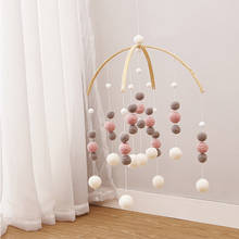 Nursery Room Decor Nordic Felt Ball Bed Mobile Hanging Decor Kids Play Room Tent Canopy Baby Girl Bedroom Mobile Nursery Decor 2024 - buy cheap