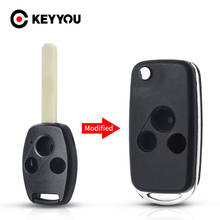 KEYYOU For Honda Accord CR-V Civic Pilot Fit 2007-2013 3 Buttons Modified Folding Flip Remote Key Shell Car Key Case Fob Replace 2024 - buy cheap