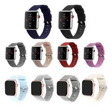 Pulseira de tecido nylon para apple watch, 44mm/40mm sport loop iwatch 5 42mm 38mm, pulseira para apple watch 5 3 4 2024 - compre barato