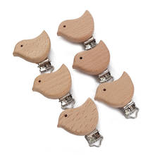 Chenkai 5PCS Wooden Bird Pacifier Clips DIY Organic Eco-friendly Unfinished Nature Baby Pacifier Rattle   Teething Grasping Toy 2024 - buy cheap