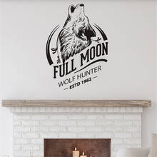 Novo estilo de arte adesivo de parede de vinil lobo para decoração de sala de estar decalques de decoração para quarto decalque de parede mural papel de parede wl611 2024 - compre barato