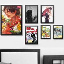 Impresiones de arte de pared para decoración del hogar, una pieza, Luffy Ace Roronoa Zoro, cuadros tipo póster de estilo nórdico lienzos con pinturas modernas para sala de estar 2024 - compra barato