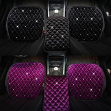 Winter Diamond Plush Universal Car Seat Cover Rhinestone Auto Seat Cushion Velvet Front Back Seat Protector Mat Car Accessories 2024 - buy cheap