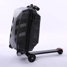 Travel tale 100% ПК личность cool скутер чемодан на крутящееся колесо многофункциональная дорожная Чемодан 21" 2024 - купить недорого