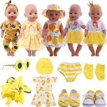 Doll Baby Clothes Yellow Series Swimsuit Fit 18 Inch American And 43 Cm Reborn Doll Accessories, Russian OG Girl Doll DIY Toys 2024 - купить недорого