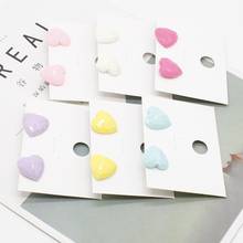 Ladies Fashion Jewelry Resin Ladies Six Color Love Heart Shaped Earrings Accessories Party Jewelry Gifts 2024 - buy cheap