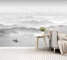 xuesu Customized 3d wallpaper mural new Chinese style modern minimalist ink landscape TV background wall decoration painting 2024 - buy cheap