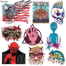 Prajna Punk Skull Patches Iron On Transfers Eagle Paw Lung Hot Vinyl Heat Transfers Ironing Sticker Thermal Patches For Clothing 2024 - buy cheap