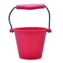 Kids Beach Bucket Silicone Folding Hand-Held Barrel Toy Baby Shower Bath Toy Sand Dabbling Pour Water Toy 2024 - buy cheap