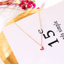 Модное женское ожерелье из стерлингового серебра 925 пробы с красным сердцем и кристаллами, Подарочная Подвеска для лучших друзей 2024 - купить недорого