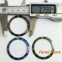 Bisel de cerámica con inserto de marca dorada para relojes automáticos, 38mm, azul, verde y negro, 40mm 2024 - compra barato