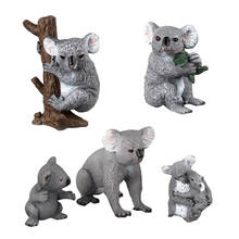 Mini figuras de acción de Koala para niños, modelo pequeño de animales salvajes de simulación, 5 estilos, juguete educativo de aprendizaje 2024 - compra barato