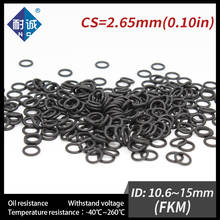 5PCS/lot fluoro rubber Ring Black FKM O ring Seals Thickness 2.65mm ID10.6/11.2/11.8/12.5/13.2/14/15mm ORing Washer 2024 - buy cheap