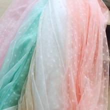 150CM Wide Skin Pink Beige Polka Dot Mesh Gauze Tulle Fabric Lolita Costume Bridal Dress Wedding Decoration Net Fabric 1Meter 2024 - buy cheap