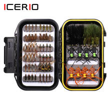 ICERIO 64PCS Fly Fishing Lures Dry/Wet Flies,Streamer, Nymph Fishing Fly Starter Set with Waterproof Fly Box for Trout Fishing 2024 - buy cheap
