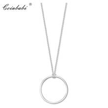 Link Chain Large Circle Charm Round Carrier Trendy Gift For Women Men,2020 Europe Style  925 Sterling Silver Fashion Jewelry 2024 - buy cheap