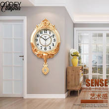 Reloj de pared grande de lujo para sala de estar, reloj de cuarzo, mecanismo silencioso, relojes japoneses de cuco 2024 - compra barato