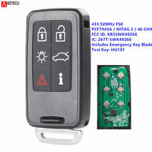 Mando a distancia inteligente KEYECU sin llave Go FSK 434MHz ID46 Fob 6B para VOLVO S60 S80 V40 V60 V70 XC60 XC70 2007-2016 FCC ID: KR55WK49266 2024 - compra barato