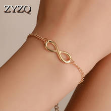ZYZQ-Pulseras de cadena simples para mujer, brazaletes con forma de lazo geométricos, regalo de Año Nuevo, venta al por mayor 2024 - compra barato