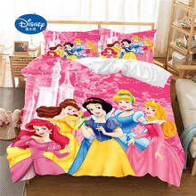 Disney-funda nórdica de tela para el hogar, juego de cama con dibujos animados de Blancanieves, bella, Princesa, Cenicienta, funda de almohada, regalo para niña, decoración de dormitorio 2024 - compra barato