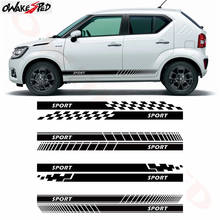 Sport Lattice Graphics Stripes Car Door Side Skirt Decor Sticker Vinyl Decal For Suzuki Ignis Auto Accessories Sticker 2024 - buy cheap