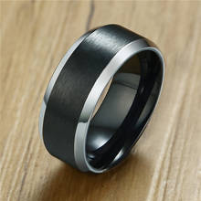 Мужское серебряное обручальное кольцо ZORCVENS 316L из нержавеющей стали черного цвета Anillos Hombre аксессуары для помолвки 2024 - купить недорого